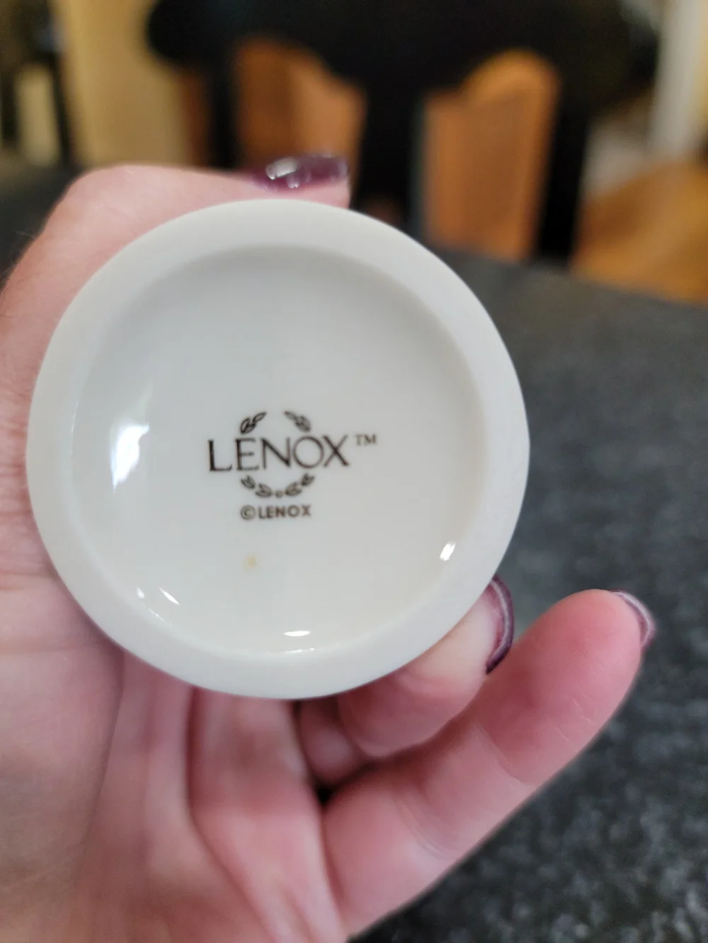 Vintage Lenox White Ceramic Bud Vase Hand Painted Rose Floral Pattern Gold Trim